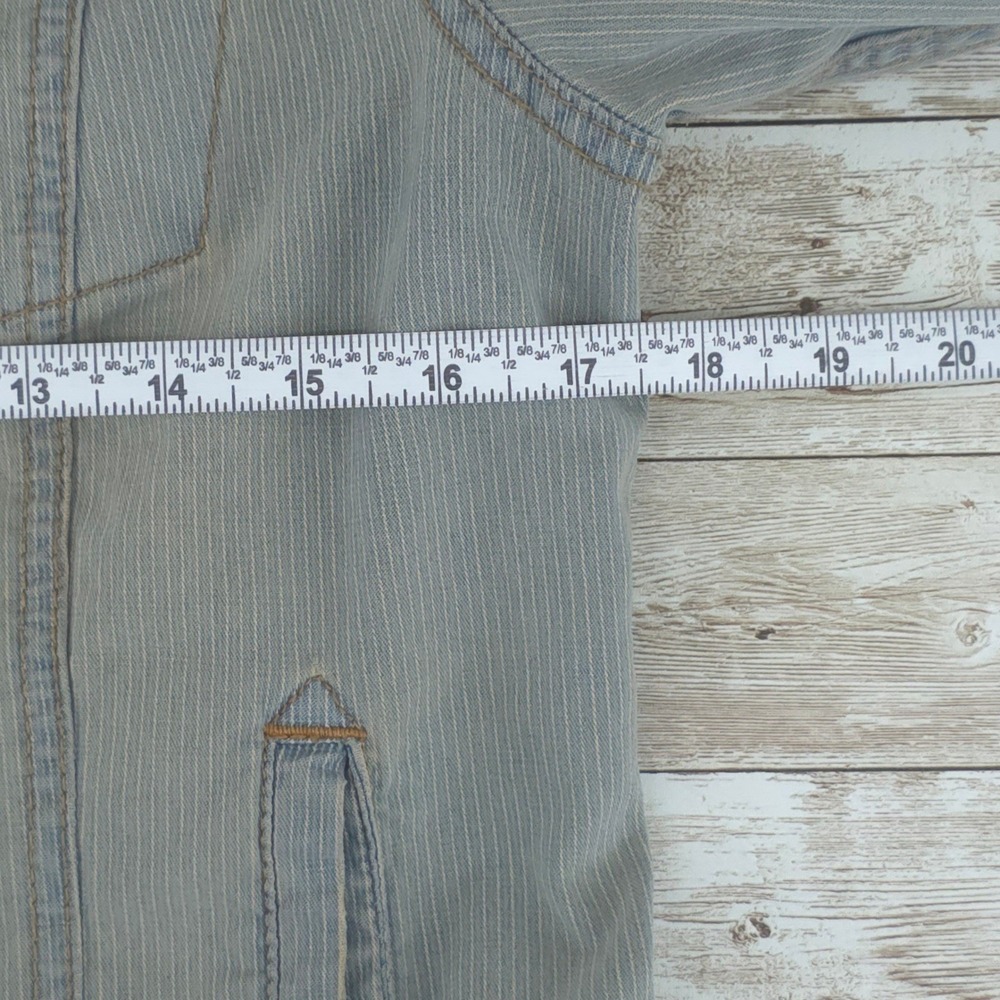 Pilcro Letterpress Button Jean Trucker Denim Jacket Womens L - Picture 9 of 12